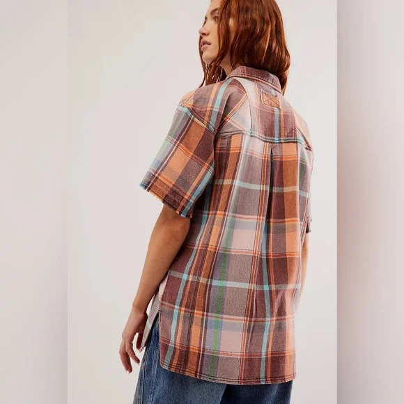NEW Free People We The Free Vintage Crush Plaid Shirt - Picture 7 of 16
